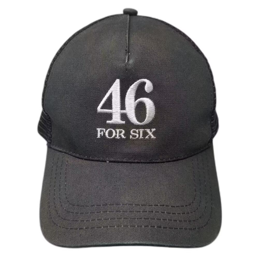 Cary Francis Group 46 For Six Trucker Hat Black White OS Mesh Snapback Hat